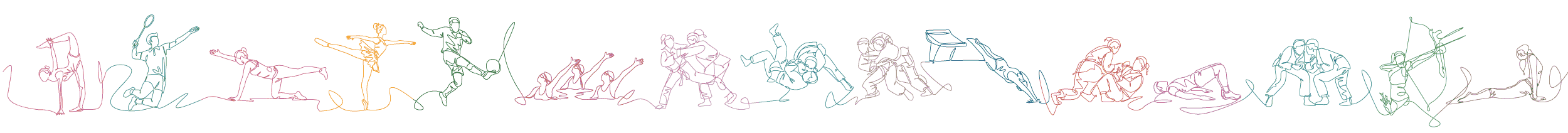 Aquagym Gymnastique Aquatique • Badminton • Barre au sol étirements • Futsal • Hip-hop • Judo • Junomichi • Ju-jitsu Self défense • Natation • Ne Waza (travail au sol judo) et Ju-Jitsu Brésilien • Pilates • Taïso • Tir à l’arc • Yoga iyengar